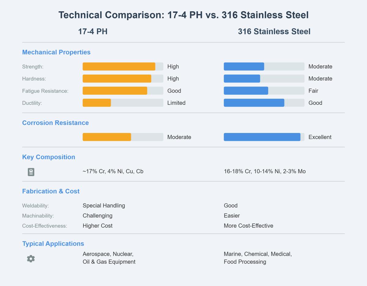 17-4 PH vs 316 Stainless Steel What’s the Difference