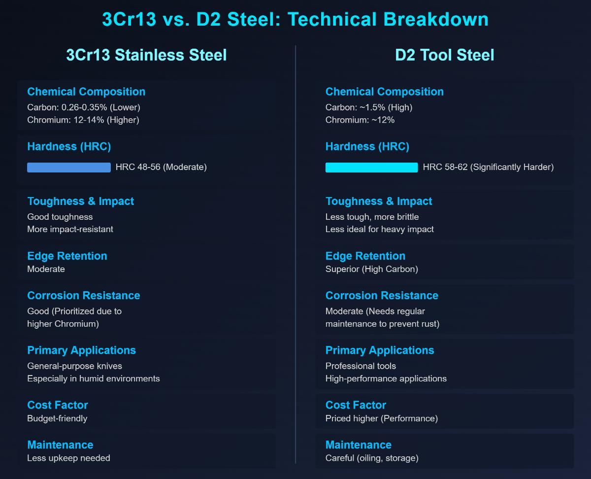 3Cr13 vs D2 Steel Key Differences Explained