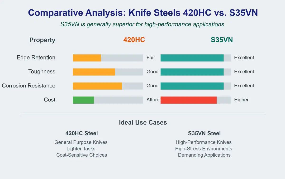 420HC Steel vs S35VN Steel – What’s the Difference