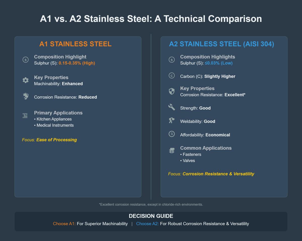 A1 vs A2 Stainless Steel Comprehensive Comparison Guide