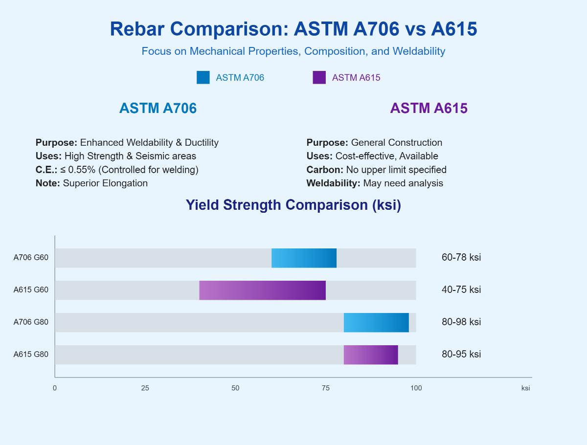 ASTM A706 vs ASTM A615 Rebar What's the Difference