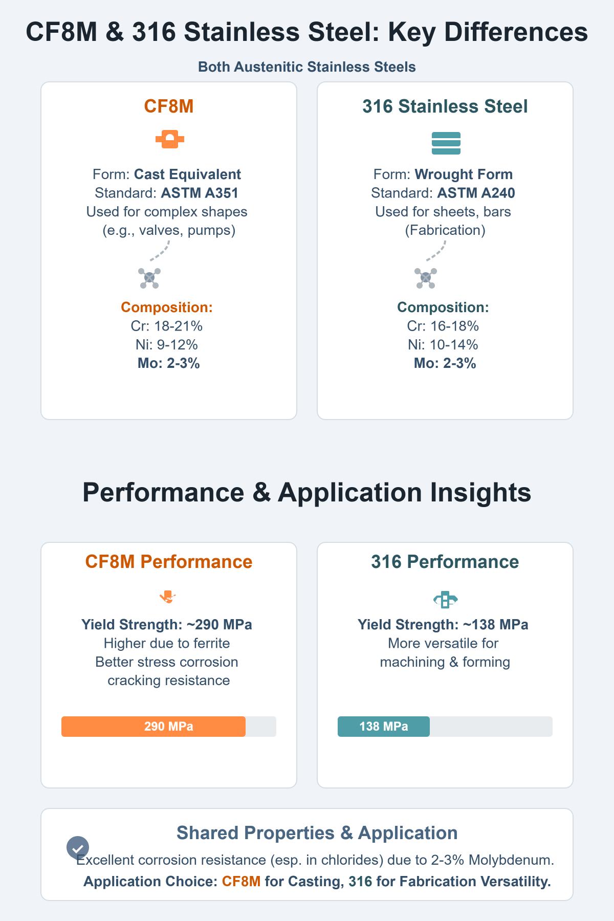 CF8M vs 316 Stainless Steel Detailed Comparison for Engineers