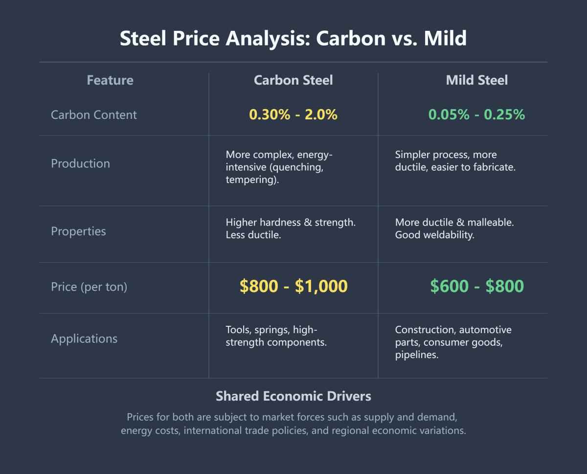 Carbon Steel vs Mild Steel Comprehensive Comparison
