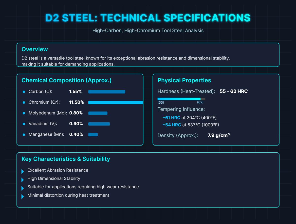 Guide complet des propriétés, applications et traitements thermiques de l'acier D2