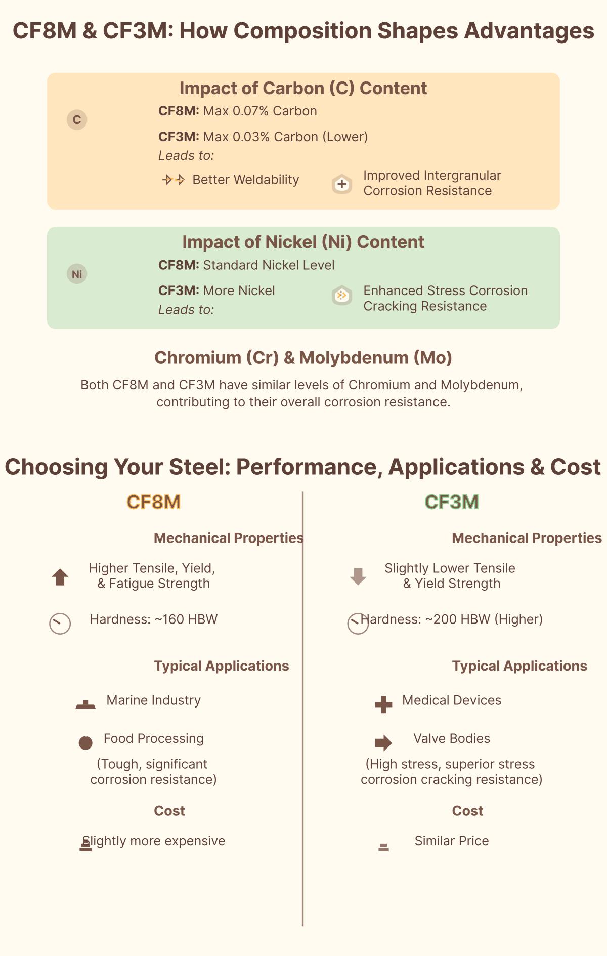 Differences Between CF8M and CF3M Stainless Steel