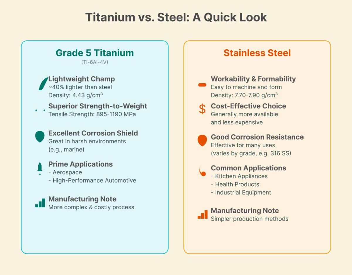 Grade 5 Titanium vs. Stainless Steel What's the Difference