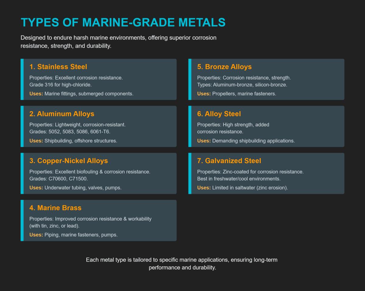 Guide to Marine Grade Metals Properties, Types, and Uses