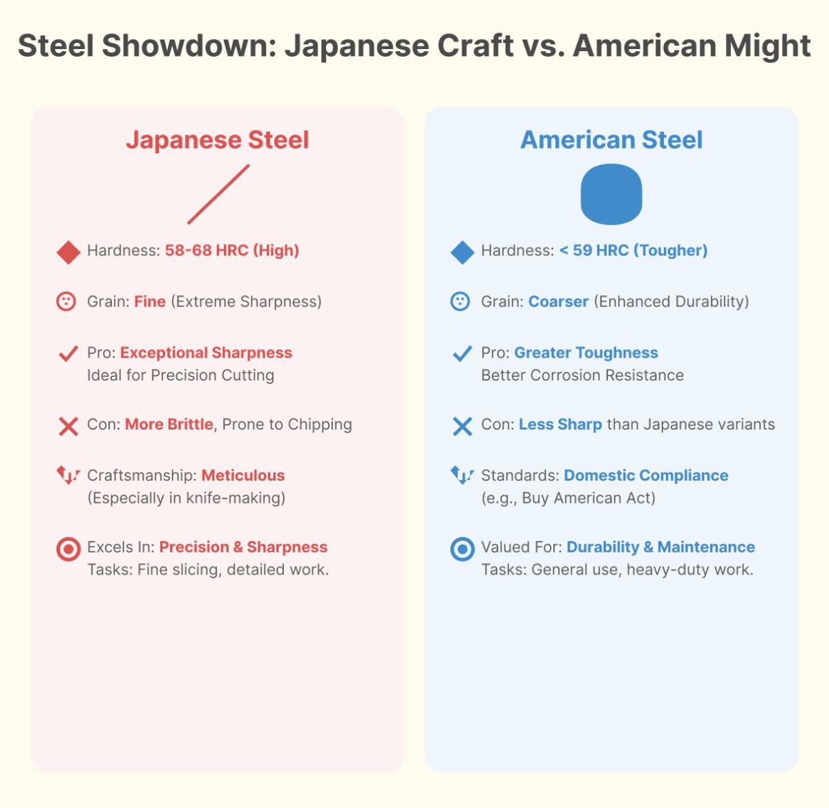 Japanese Steel vs American Steel What's the Difference