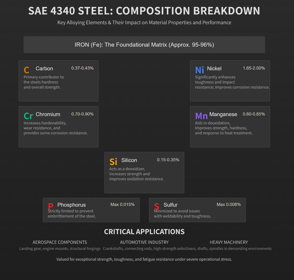 SAE AISI 4340 Alloy Steel UNS G43400 Composition, Properties, and Uses