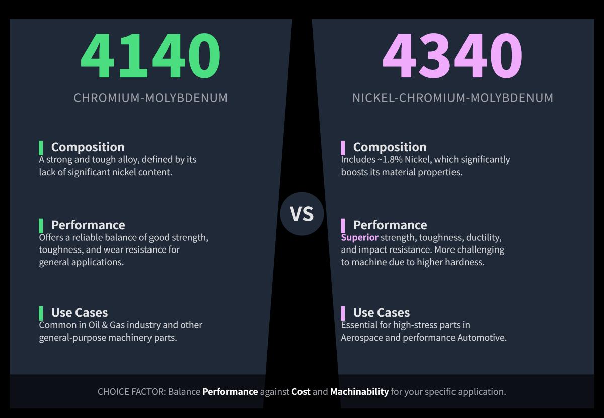 Comparative Analysis of 4140 Steel and 4340 Steel for Engineers - MFG Shop
