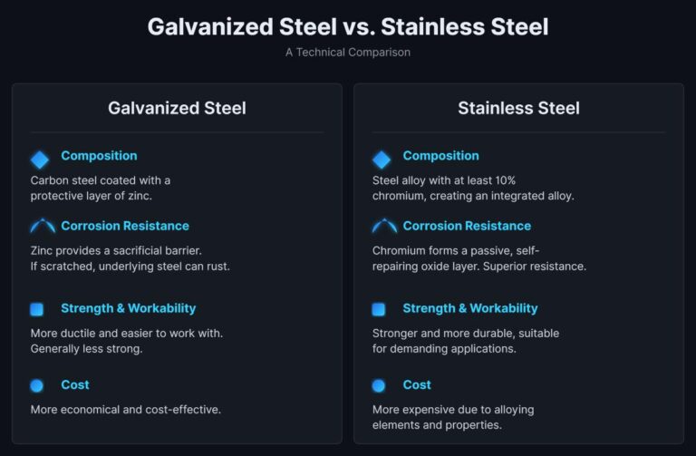 Galvanized Steel vs Stainless Steel: A Comprehensive Comparison - MFG Shop